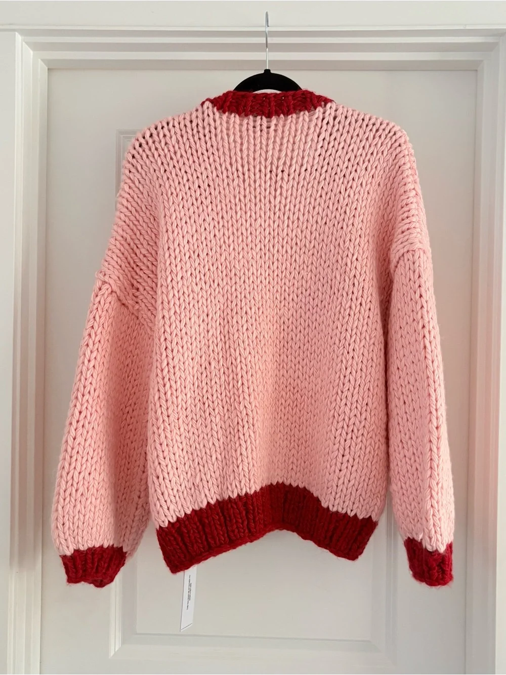 New Princess Polly Lester Chunky Knit Cardigan Sweater Pink Red M / L Oversized
